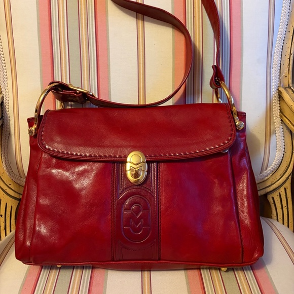 Marino Orlandi Reddish Brown Leather Shoulder Bag - Great Details - Picture 1 of 12